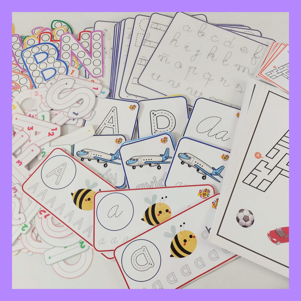 Kit aprendemos las letras (mayúsculas, minúsculas y cursivas)