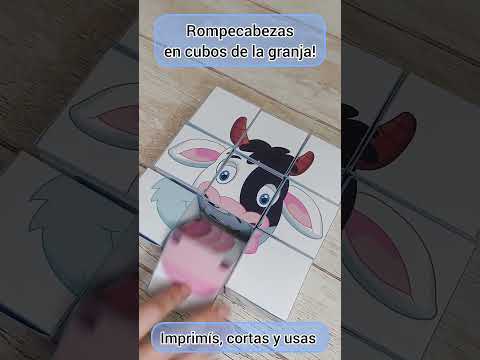 Rompecabezas en cubos de la granja