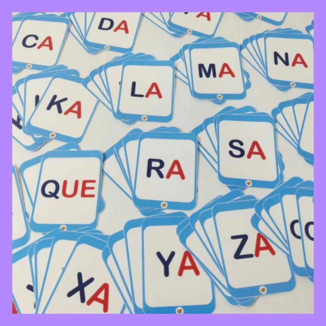 Flash cards sílabas simples (mayúsculas y minúsculas)