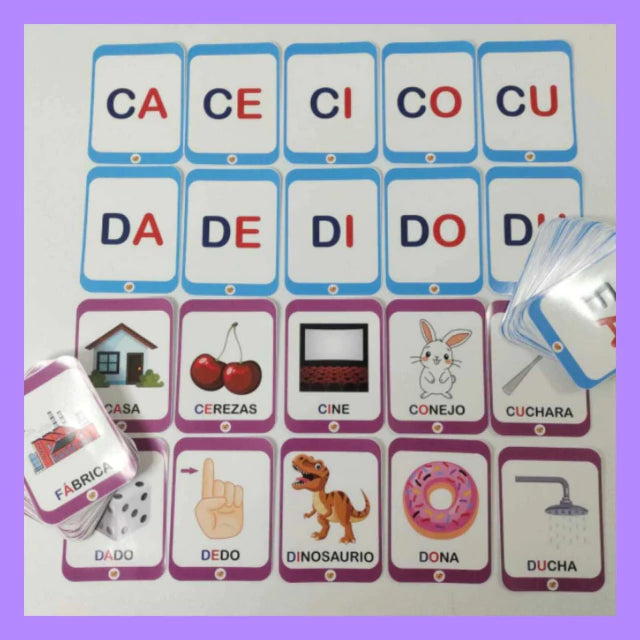 Flash cards sílabas simples (mayúsculas y minúsculas)