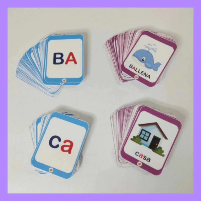 Flash cards sílabas simples (mayúsculas y minúsculas)