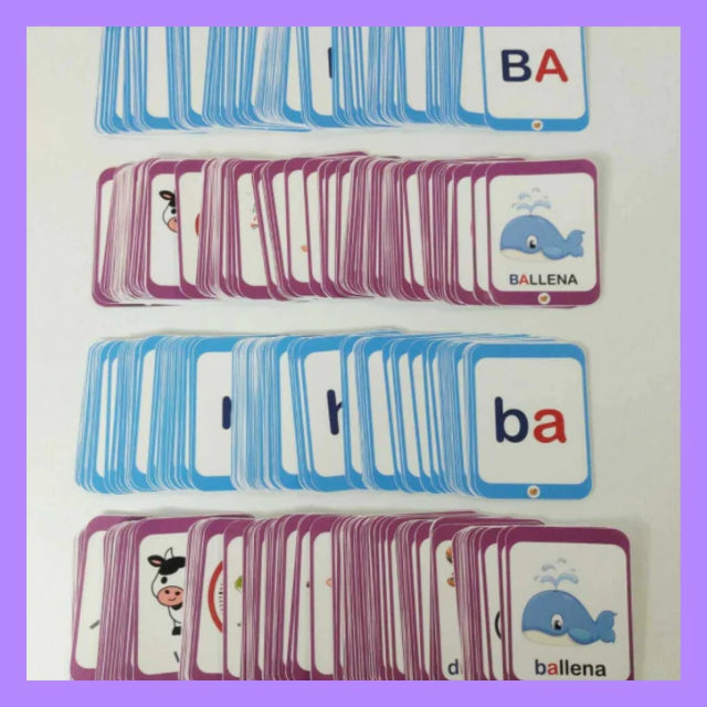Flash cards sílabas simples (mayúsculas y minúsculas)
