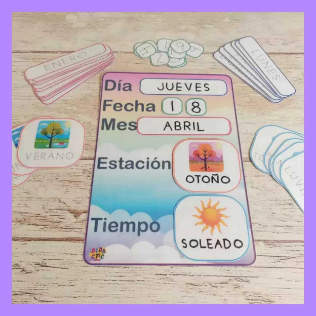 Calendario con grafomotricidad
