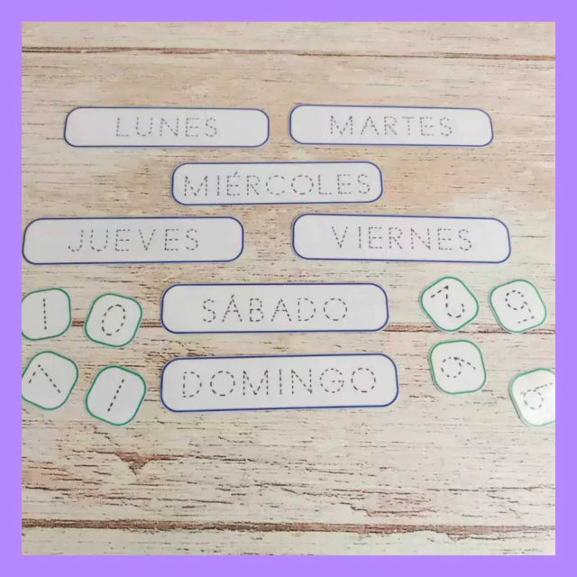 Calendario con grafomotricidad
