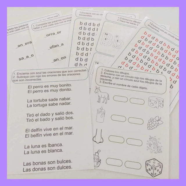 Cuadernillo Dislexia para trabajar bd pq un uv